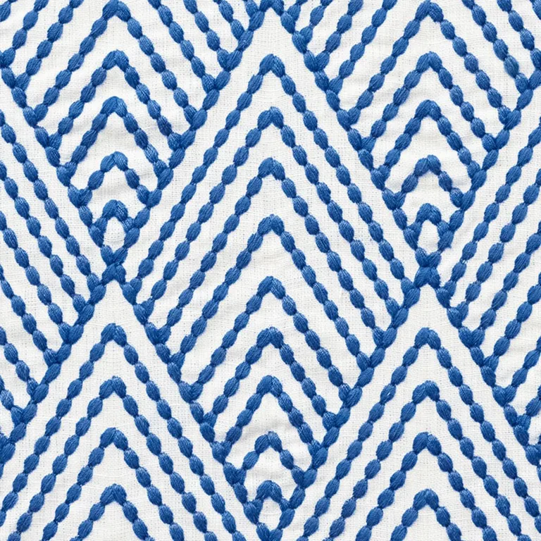 Schumacher 75371 Avila Embroidery Navy fabric swatch