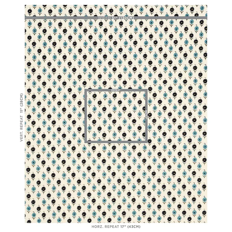 Schumacher 70210 Avodica Embroidery Aegean fabric swatch