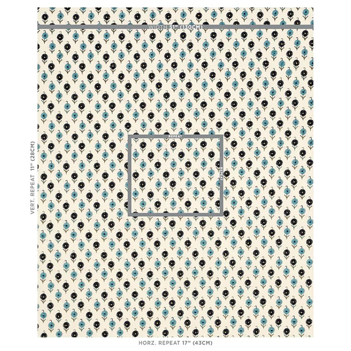 Schumacher 70210 Avodica Embroidery Aegean fabric swatch