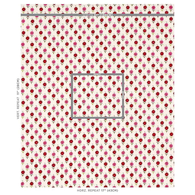 Schumacher 70211 Avodica Embroidery Azalea fabric swatch