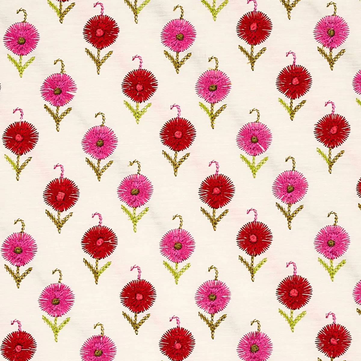 Schumacher 70211 Avodica Embroidery Azalea fabric swatch