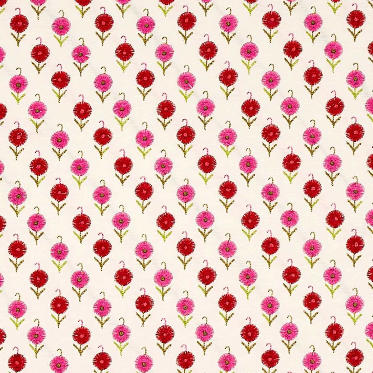 Schumacher 70211 Avodica Embroidery Azalea fabric swatch