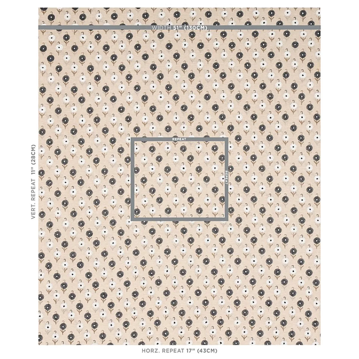 Schumacher 70212 Avodica Embroidery Moonstone fabric swatch