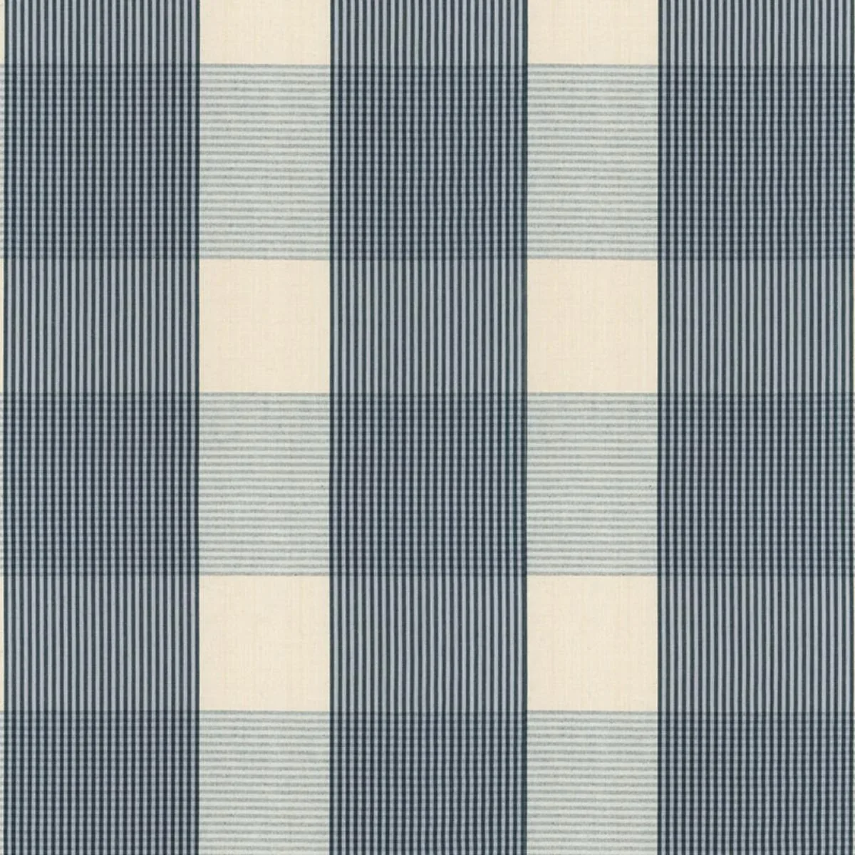 Schumacher 63024 Avon Gingham Plaid Indigo/Sky fabric swatch