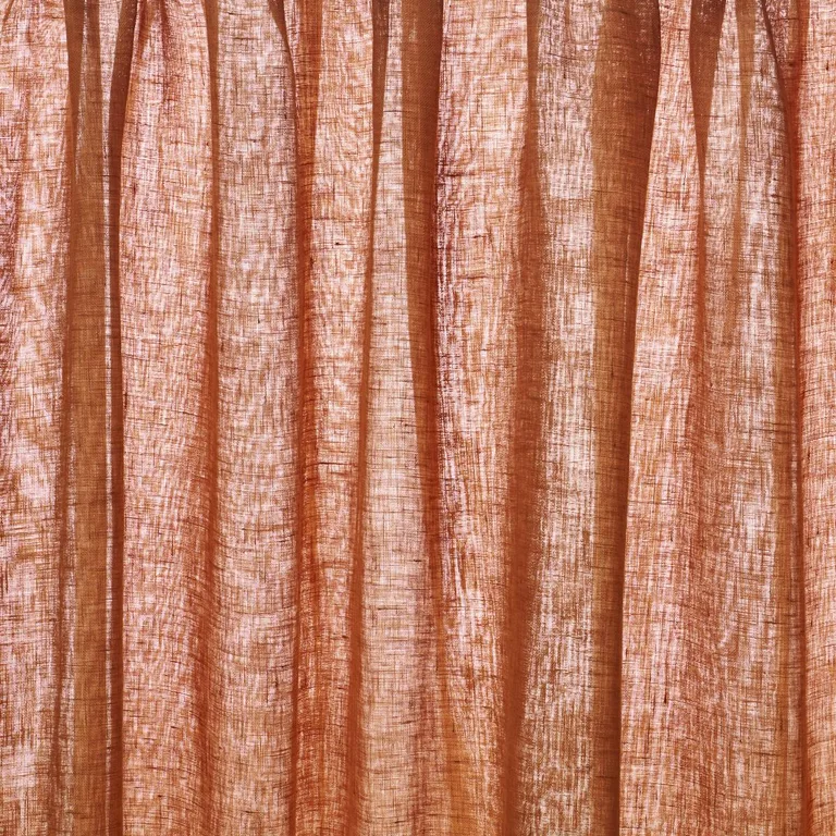 Schumacher 84929 Aya Sheer Rust fabric swatch