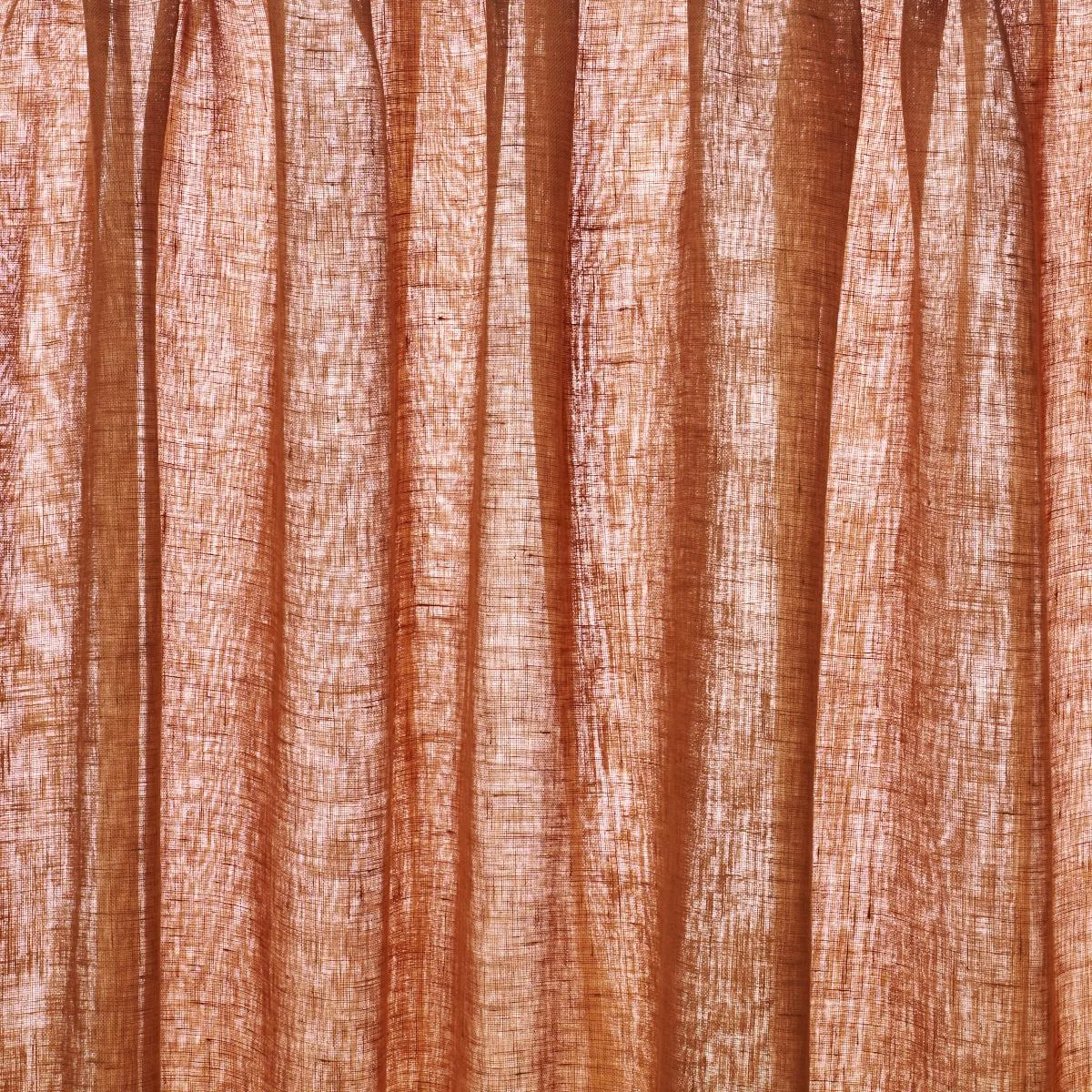 Schumacher 84929 Aya Sheer Rust fabric swatch