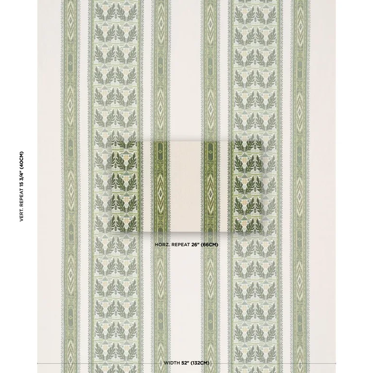 Schumacher 86551 Ayla Embroidery Green fabric swatch