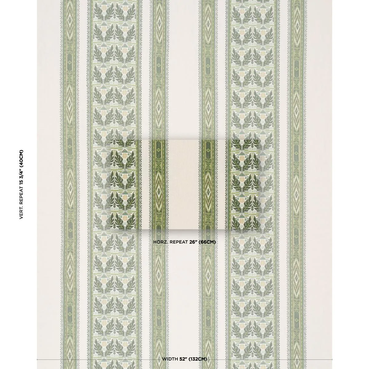 Schumacher 86551 Ayla Embroidery Green fabric swatch