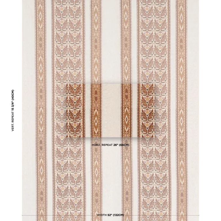 Schumacher 86552 Ayla Embroidery Spice fabric swatch