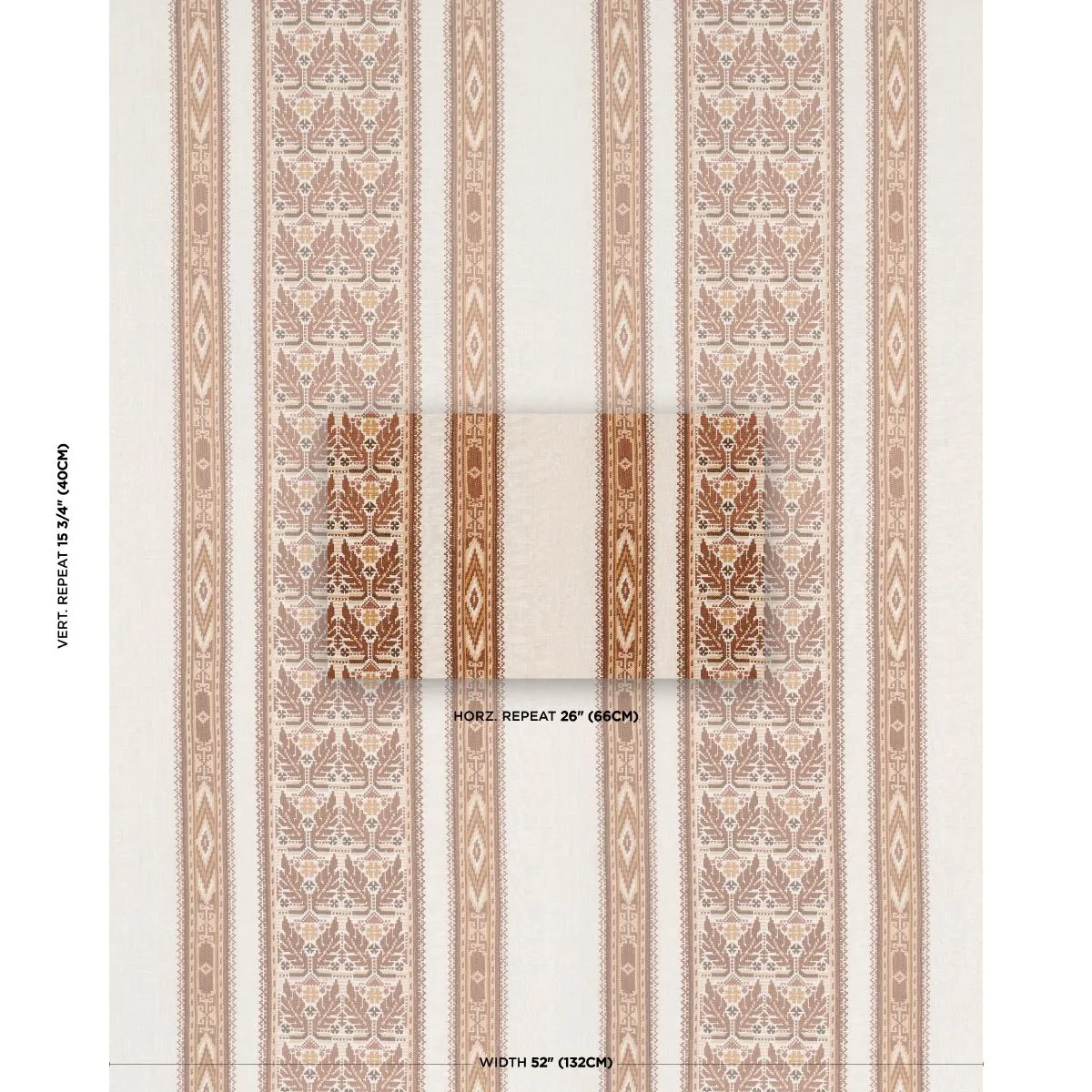 Schumacher 86552 Ayla Embroidery Spice fabric swatch