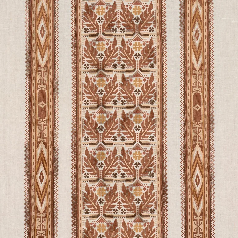 Schumacher 86552 Ayla Embroidery Spice fabric swatch