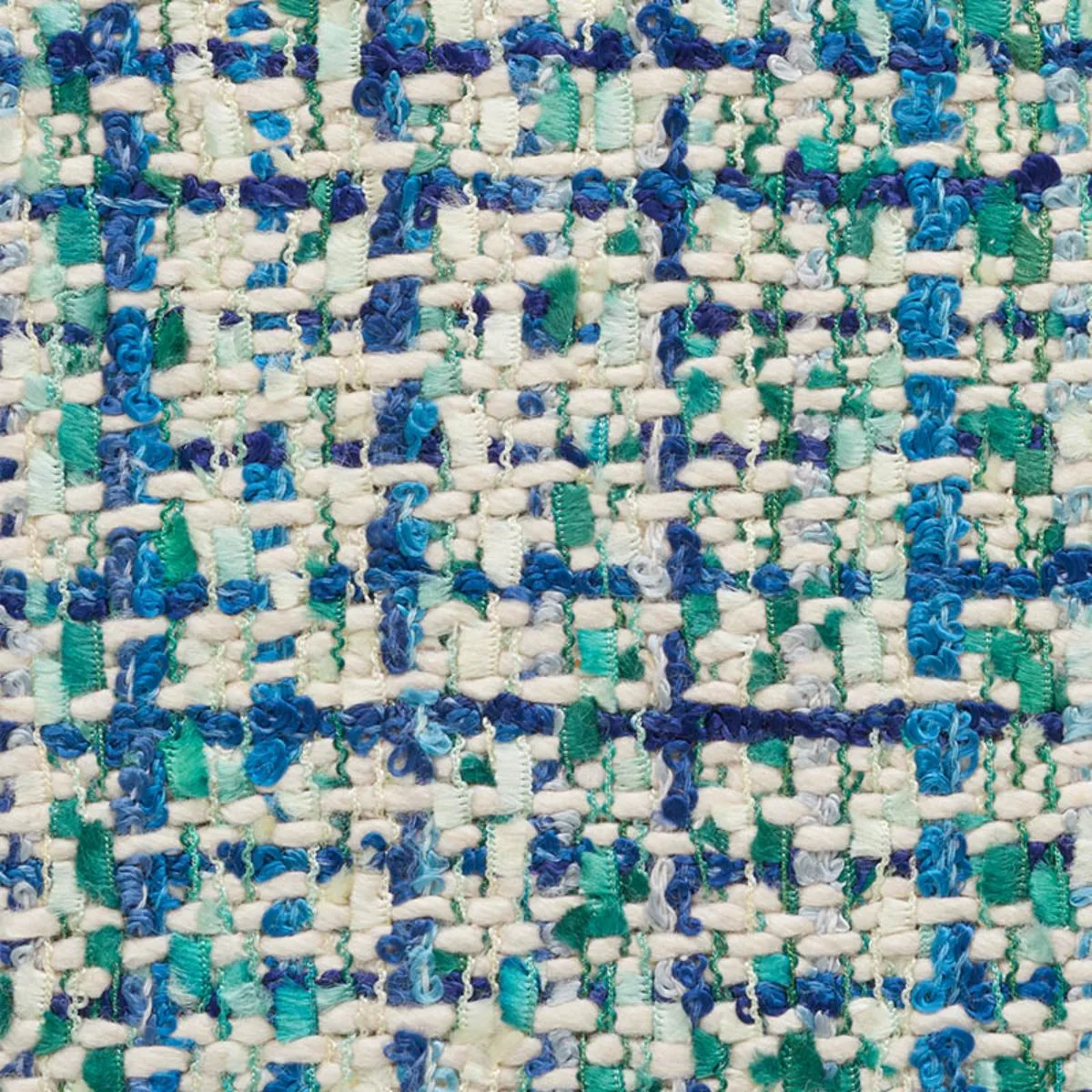 Schumacher 54236 Babe's Tweed Peacock fabric swatch