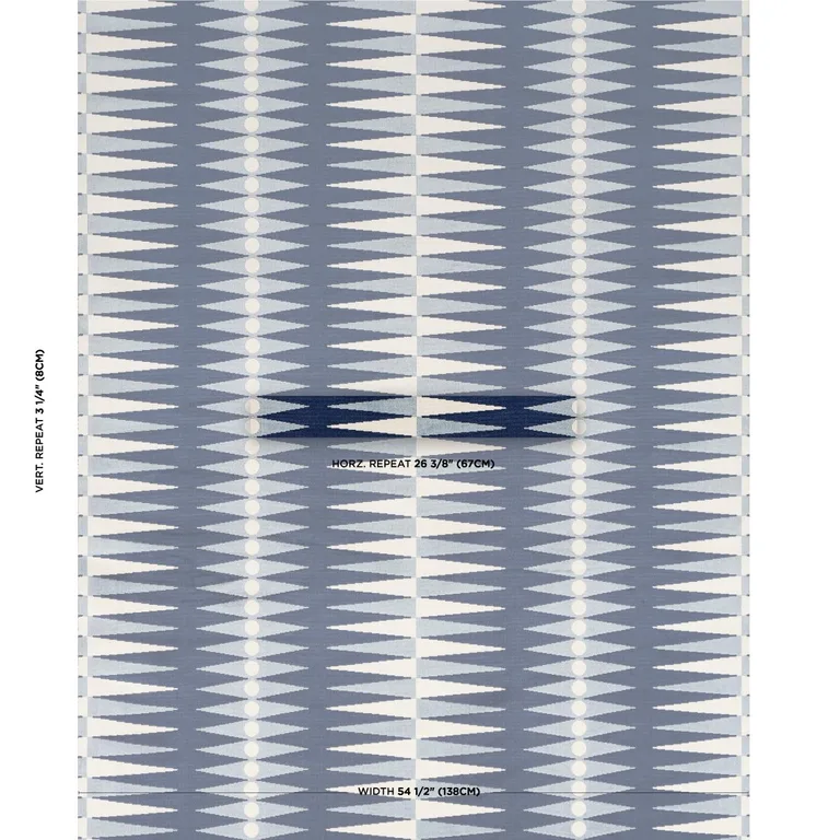 Schumacher 83200 Backgammon Cut Velvet Blue fabric swatch