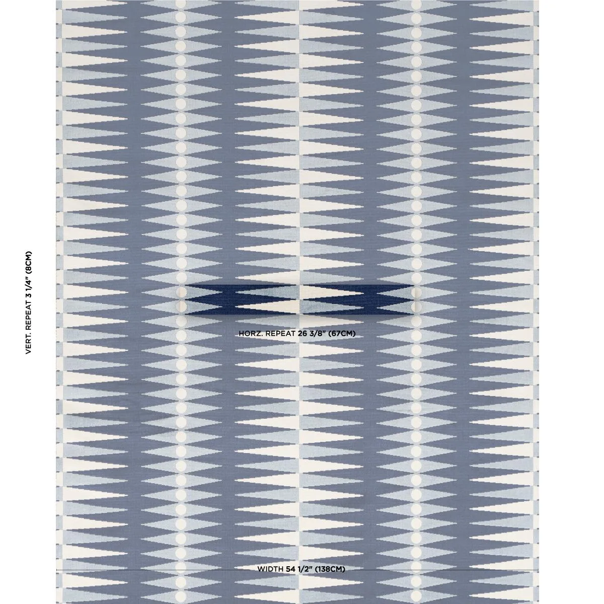 Schumacher 83200 Backgammon Cut Velvet Blue fabric swatch