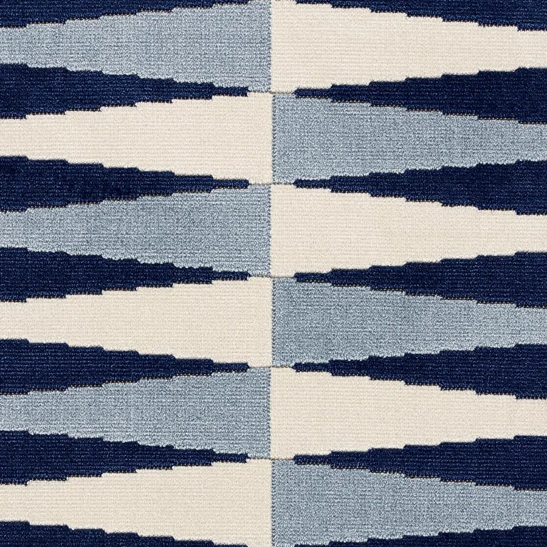 Schumacher 83200 Backgammon Cut Velvet Blue fabric swatch