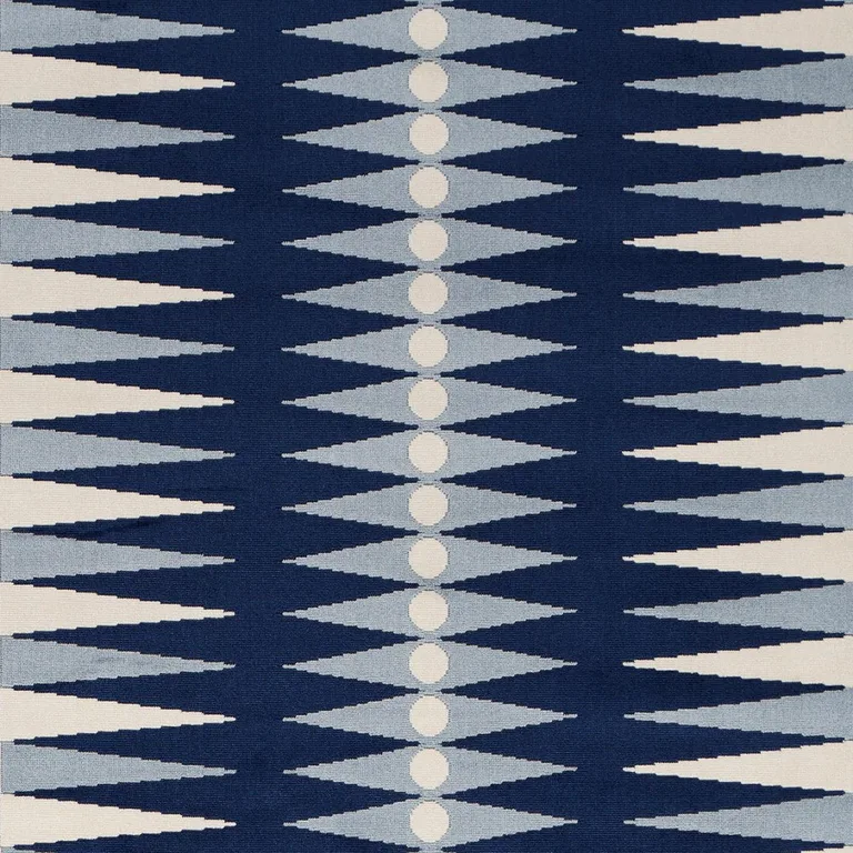 Schumacher 83200 Backgammon Cut Velvet Blue fabric swatch
