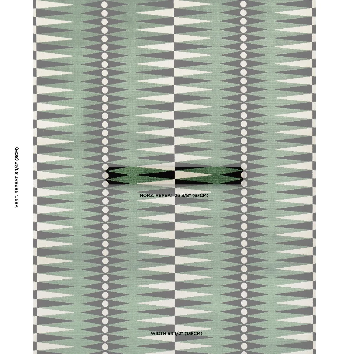 Schumacher 83202 Backgammon Cut Velvet Green fabric swatch