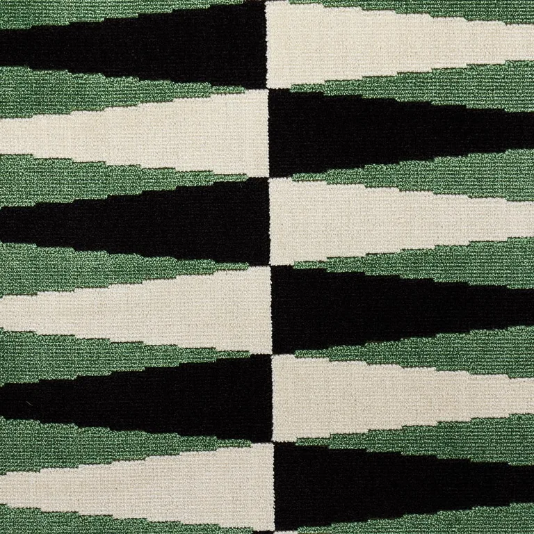 Schumacher 83202 Backgammon Cut Velvet Green fabric swatch