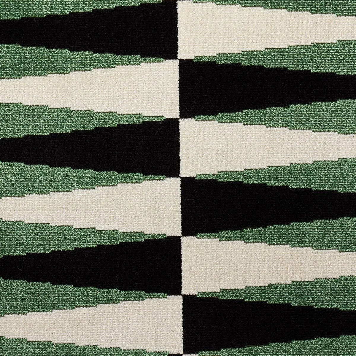 Schumacher 83202 Backgammon Cut Velvet Green fabric swatch