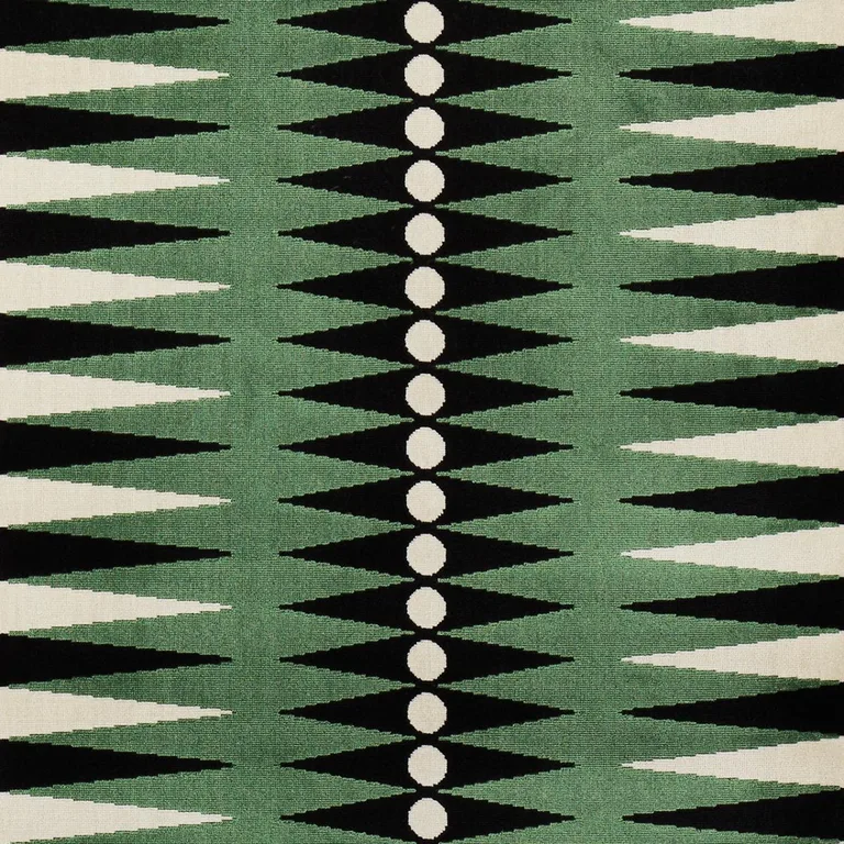Schumacher 83202 Backgammon Cut Velvet Green fabric swatch