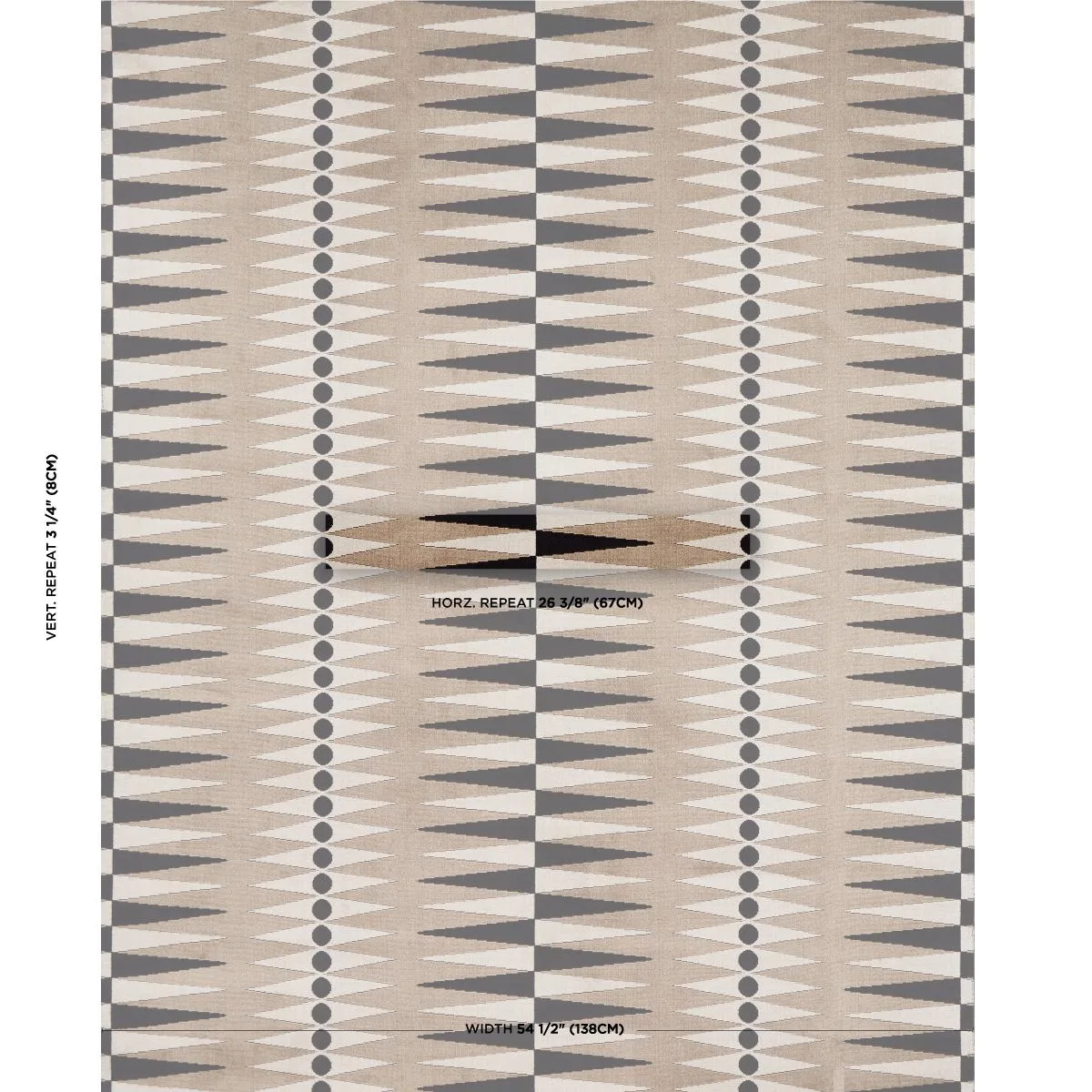 Schumacher 83201 Backgammon Cut Velvet Neutral fabric swatch