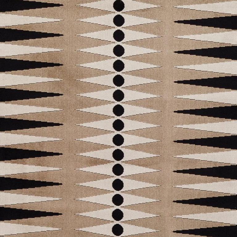 Schumacher 83201 Backgammon Cut Velvet Neutral fabric swatch