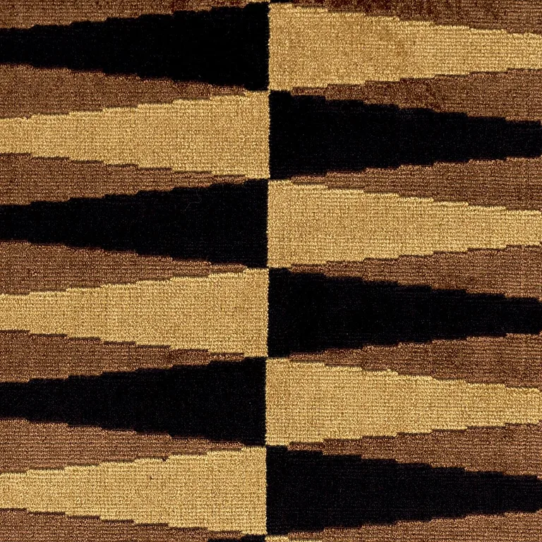 Schumacher 83203 Backgammon Cut Velvet Ochre fabric swatch