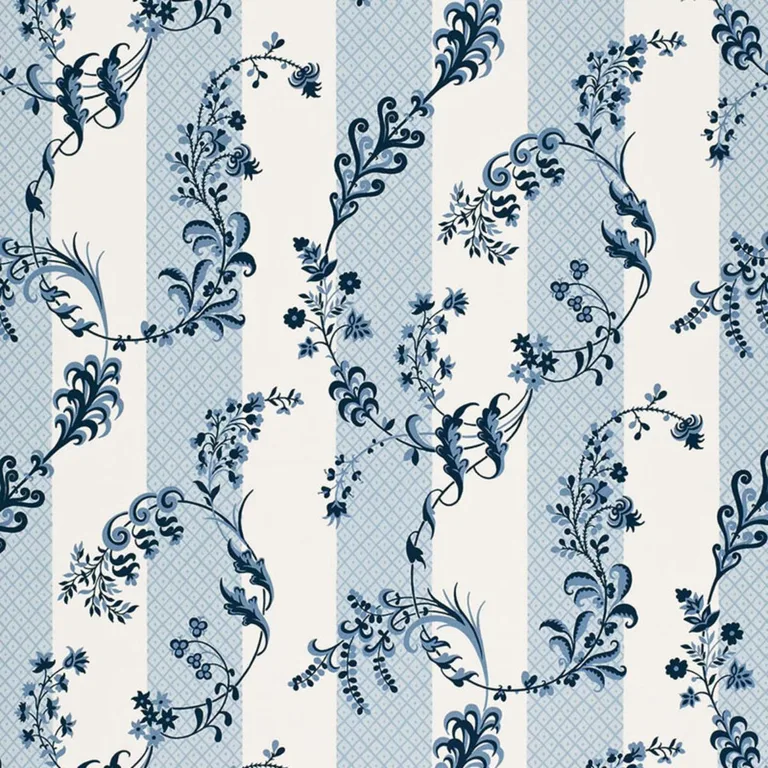 Schumacher 175590 Bagatelle Bleu Marine fabric swatch
