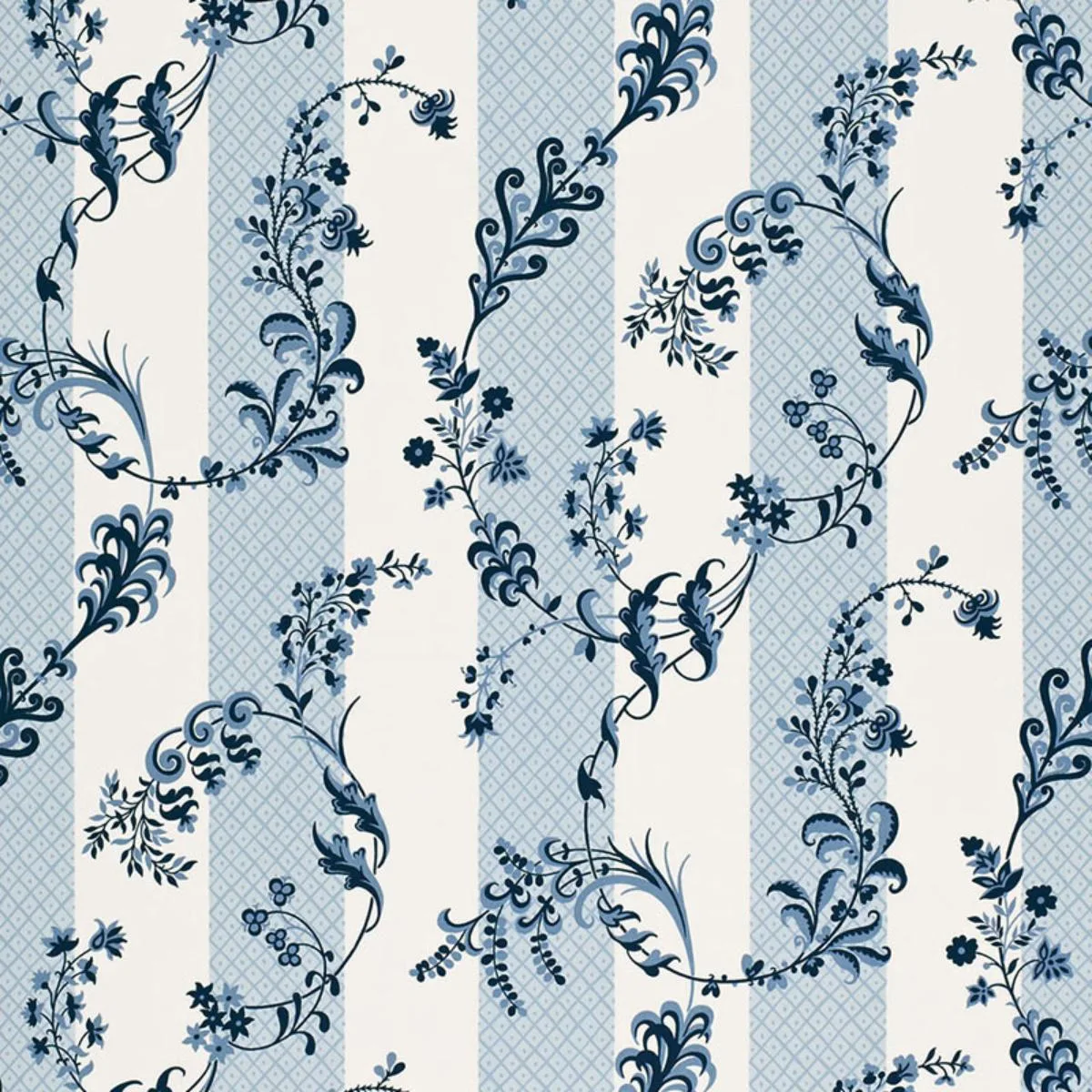 Schumacher 175590 Bagatelle Bleu Marine fabric swatch
