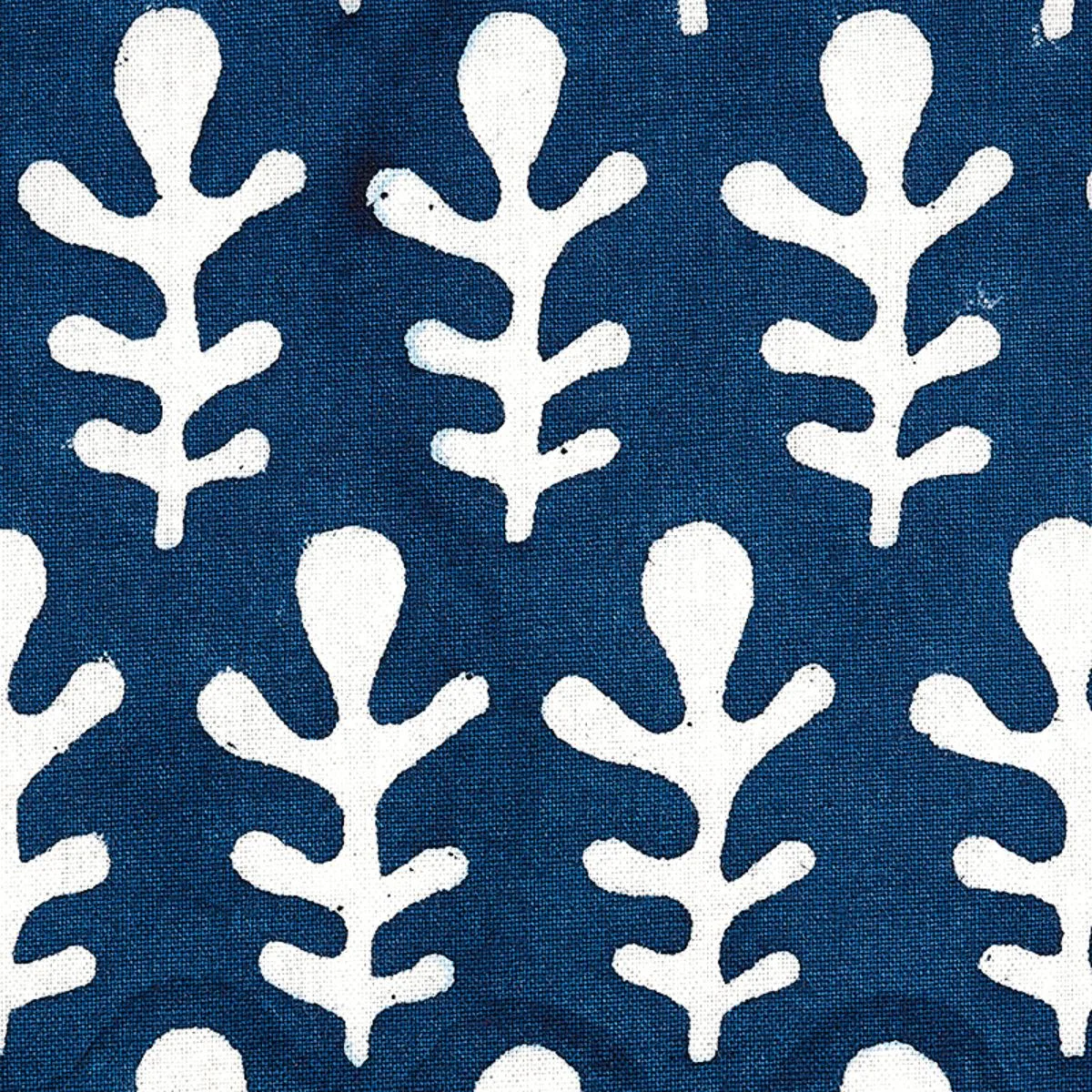 Schumacher 179241 Bagru Hand Block Print Dark Blue fabric swatch