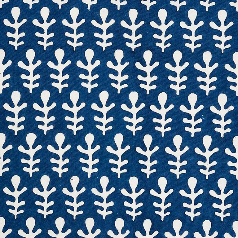 Schumacher 179241 Bagru Hand Block Print Dark Blue fabric swatch