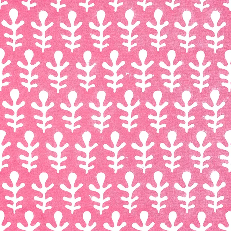 Schumacher 179240 Bagru Hand Block Print Pink fabric swatch
