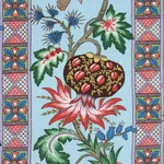 Schumacher 181860 Bailey Botanical Azure fabric swatch
