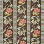 Schumacher 181862 Bailey Botanical Chocolate fabric swatch