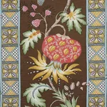 Schumacher 181862 Bailey Botanical Chocolate fabric swatch