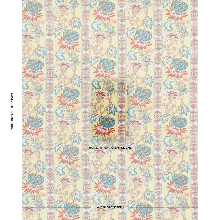 Schumacher 181861 Bailey Botanical Gold fabric swatch