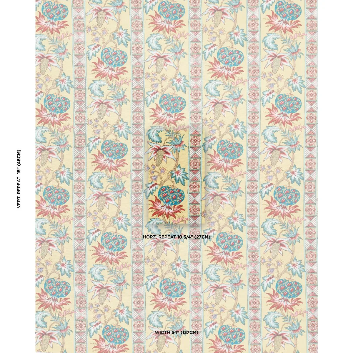 Schumacher 181861 Bailey Botanical Gold fabric swatch