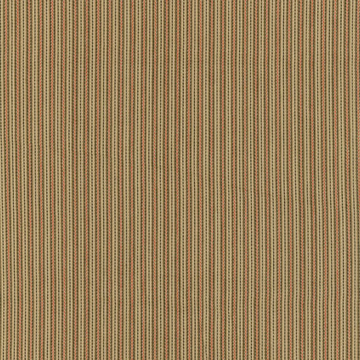 Schumacher 63004 Baker Cotton Stripe Flax/Mocha/Red fabric swatch