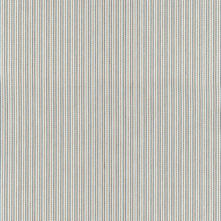 Schumacher 63000 Baker Cotton Stripe Ivory/Aqua/Mocha fabric swatch