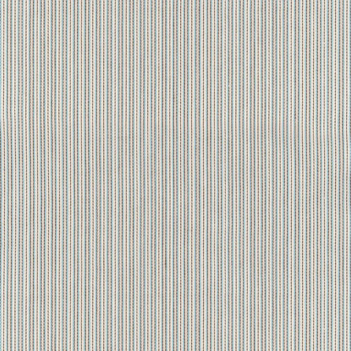 Schumacher 63000 Baker Cotton Stripe Ivory/Aqua/Mocha fabric swatch