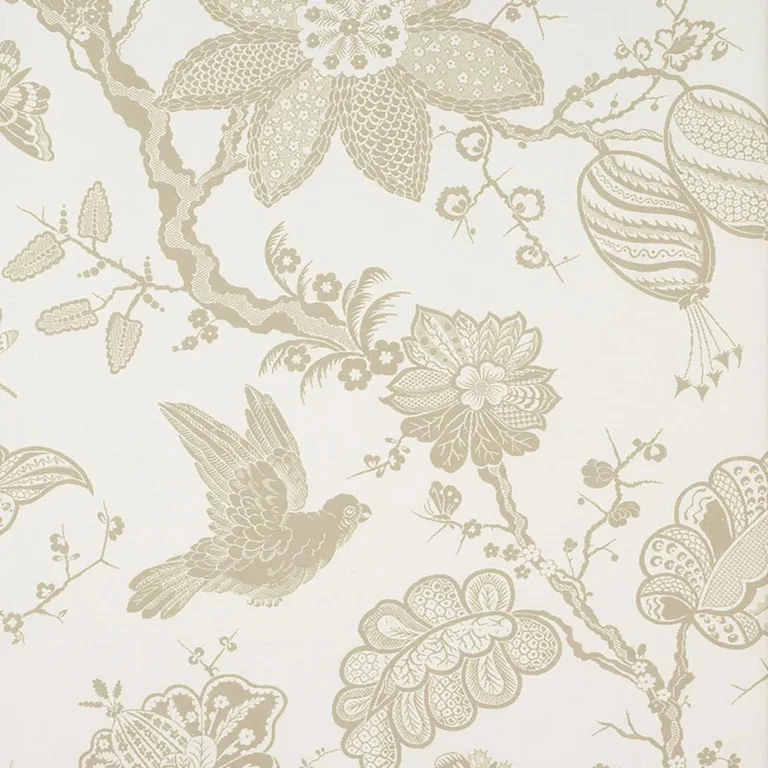 Schumacher 174372 Bali Vine Sandstone fabric swatch