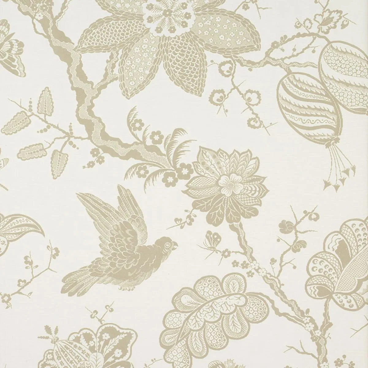 Schumacher 174372 Bali Vine Sandstone fabric swatch