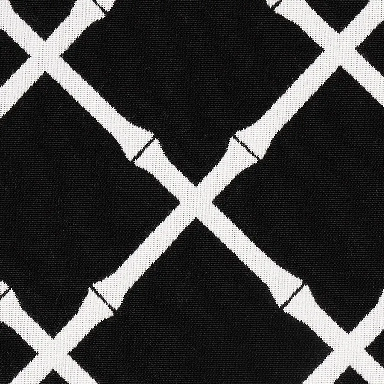 Schumacher 82763 Bamboo Trellis Indoor/Outdoor Black fabric swatch