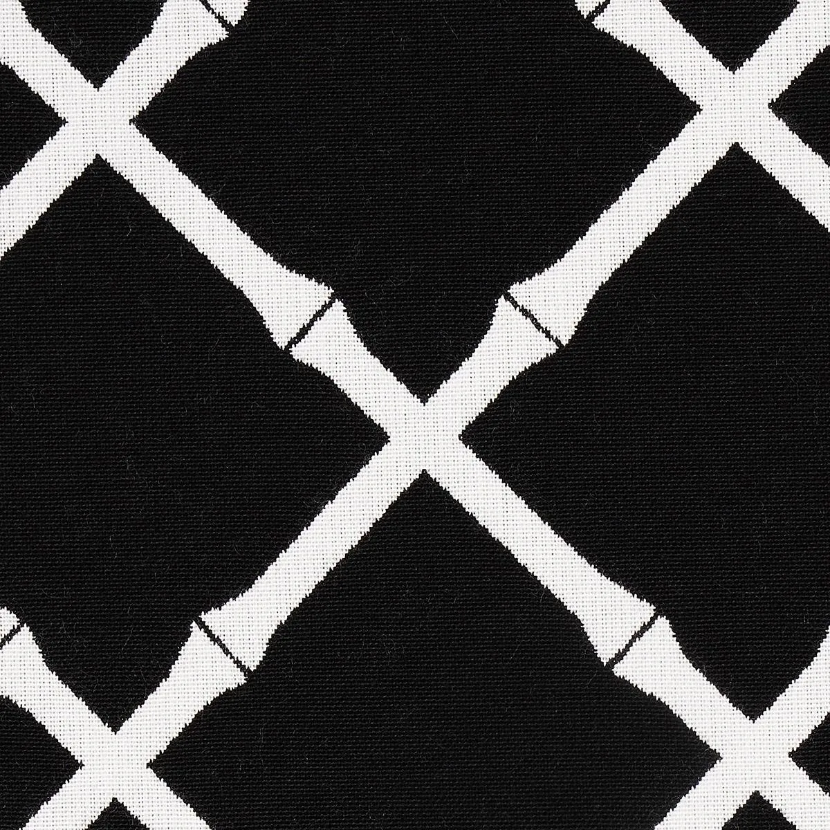 Schumacher 82763 Bamboo Trellis Indoor/Outdoor Black fabric swatch