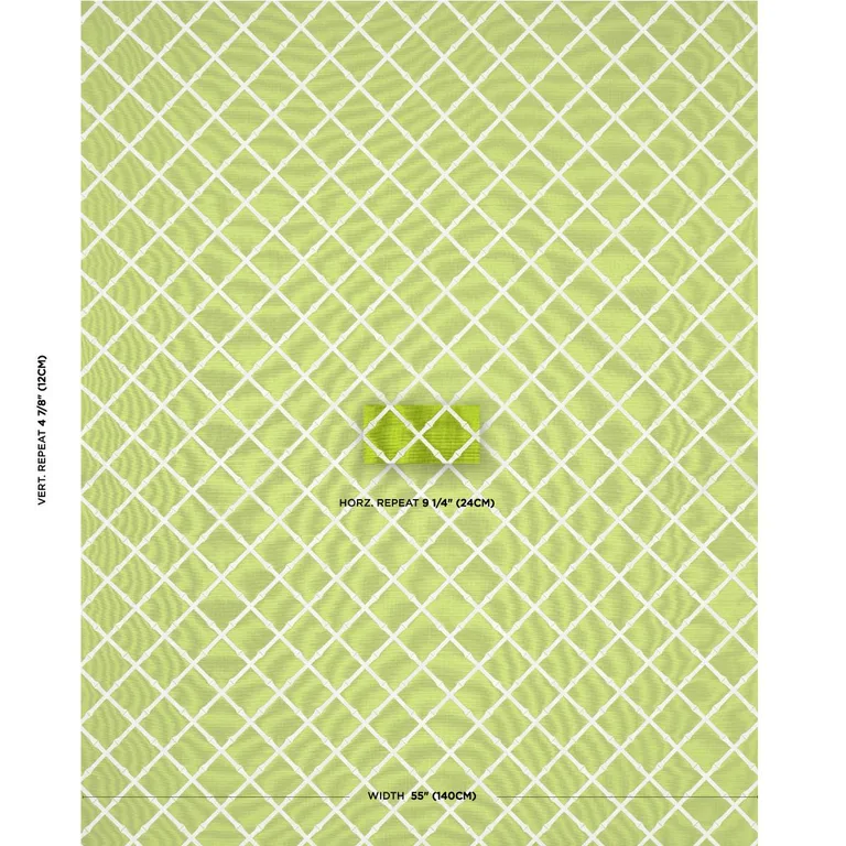 Schumacher 82760 Bamboo Trellis Indoor/Outdoor Leaf fabric swatch