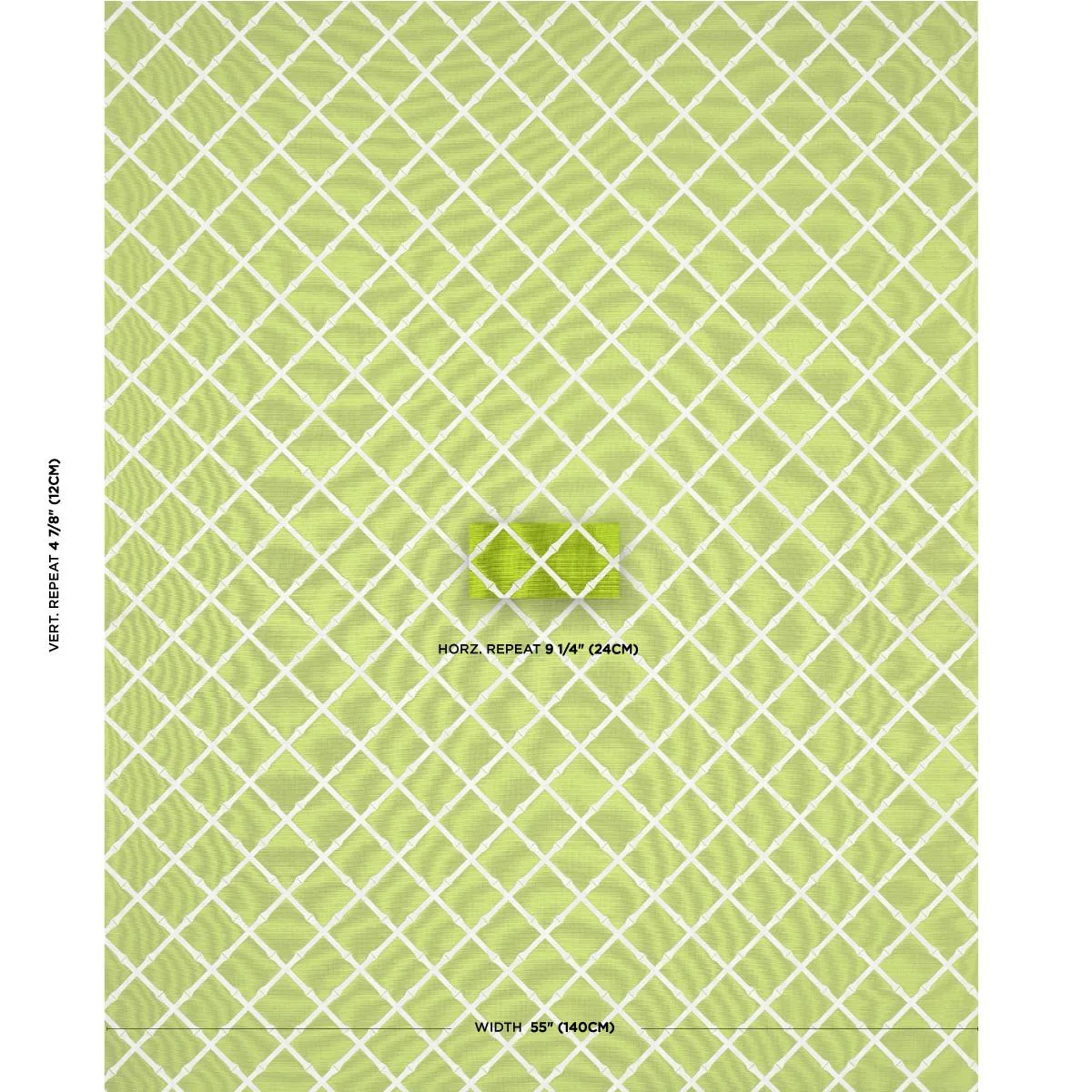 Schumacher 82760 Bamboo Trellis Indoor/Outdoor Leaf fabric swatch