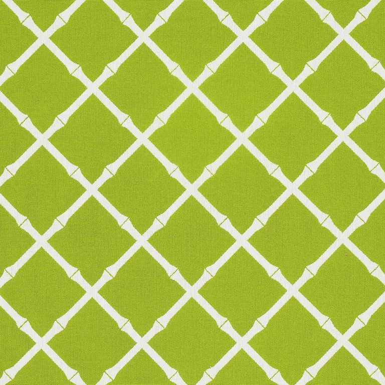 Schumacher 82760 Bamboo Trellis Indoor/Outdoor Leaf fabric swatch