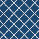 Schumacher 82762 Bamboo Trellis Indoor/Outdoor Navy fabric swatch