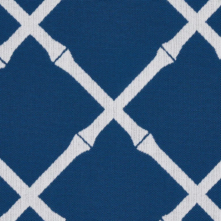 Schumacher 82762 Bamboo Trellis Indoor/Outdoor Navy fabric swatch