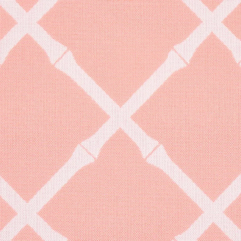 Schumacher 82761 Bamboo Trellis Indoor/Outdoor Pink fabric swatch
